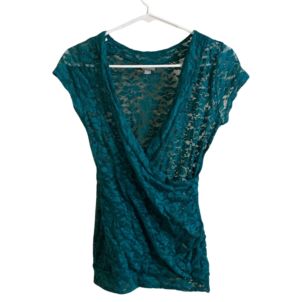 Green Floral See Through Blouse